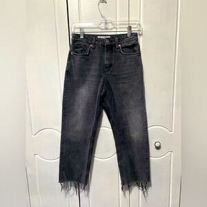 Topshop Straight Leg Jeans with Raw Hem size 26 Petite